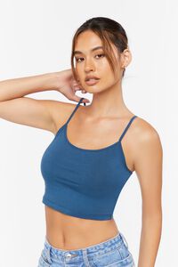 NAUTICAL BLUE Cotton-Blend Cropped Cami, image 2