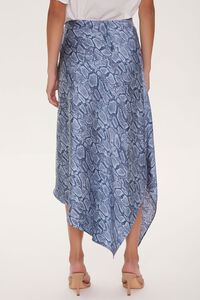 BLUE/MULTI Satin Snake Print Skirt, image 4