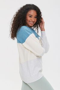 BLUE/WHITE Colorblock Fleece Pullover, image 2