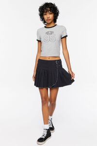 BLACK Pleated Raw-Hem Mini Skirt, image 5