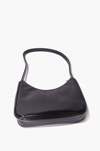 BLACK Faux Leather Shoulder Bag, image 4