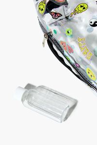 CLEAR/MULTI Graphic Print Makeup Bag & Travel Bottle Set, image 3