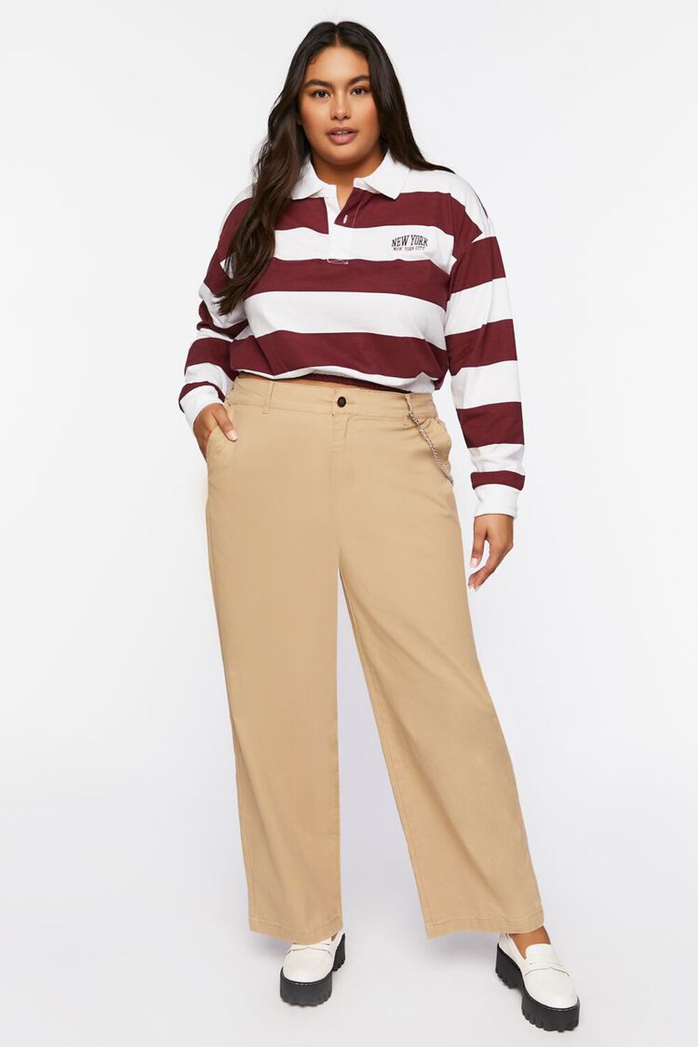 PINE BARK Plus Size Cotton-Blend Pants, image 1