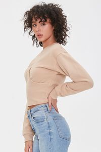 TAUPE French Terry Bustier Pullover, image 2