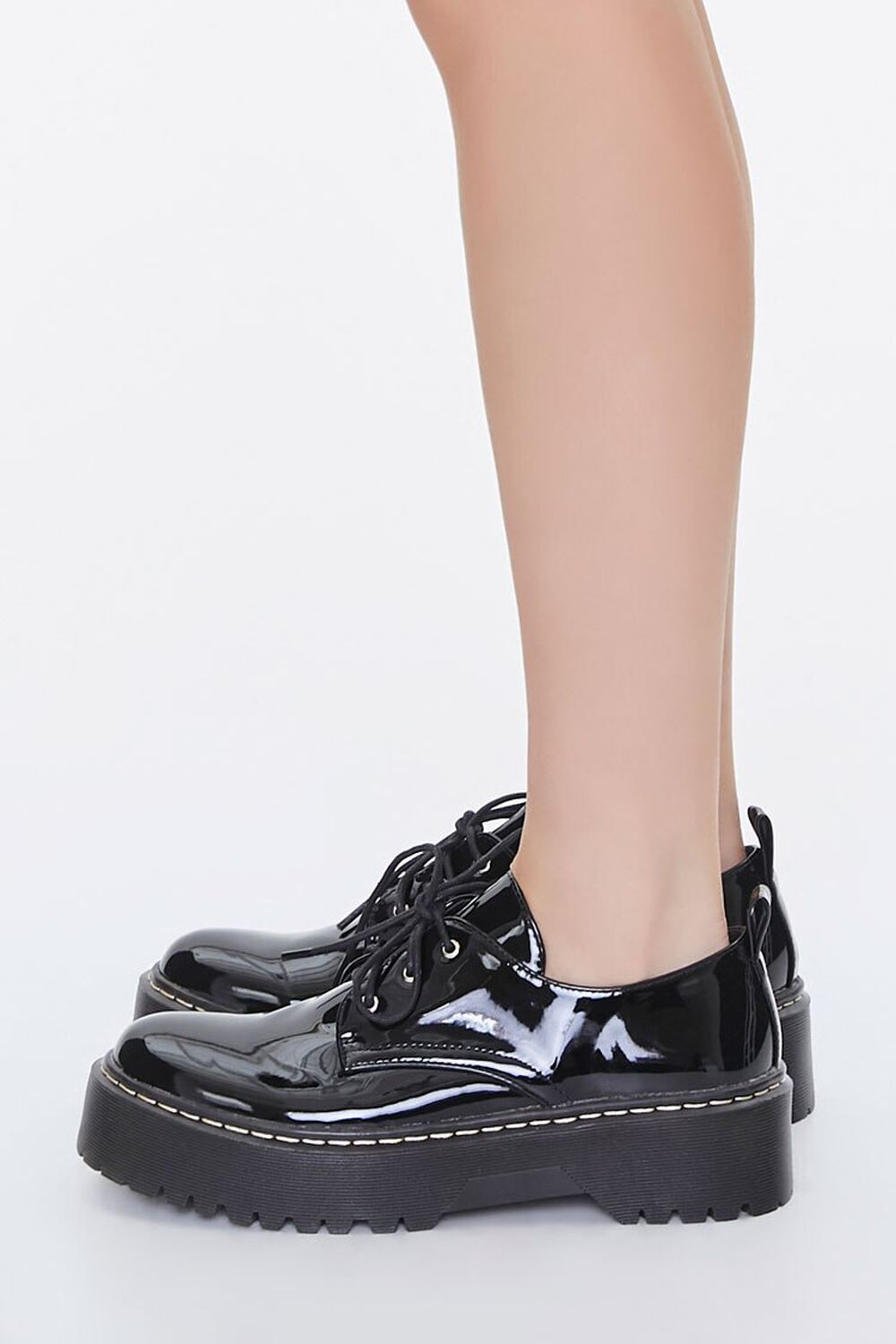 Faux Patent Leather Oxfords, image 2