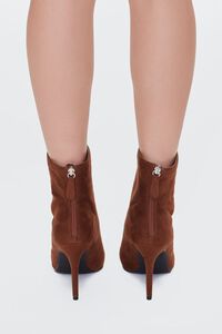 BROWN Faux Suede Stiletto Booties, image 3