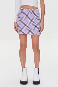 LAVENDER/MULTI Plaid Mini Skirt, image 2