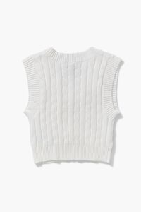 WHITE Girls Sleeveless Cable-Knit Sweater (Kids), image 2