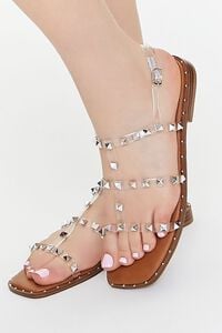 CLEAR Studded Clear Gladiator Sandals, image 1
