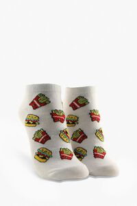 Burger & Fries Print Ankle Socks, image 1
