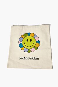 NATURAL/MULTI Not My Problem Graphic Tote Bag, image 4