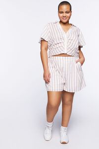 Plus Size Striped Ruched Shirt, image 4