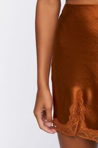 GINGER Satin Lace-Trim Mini Skirt, image 6