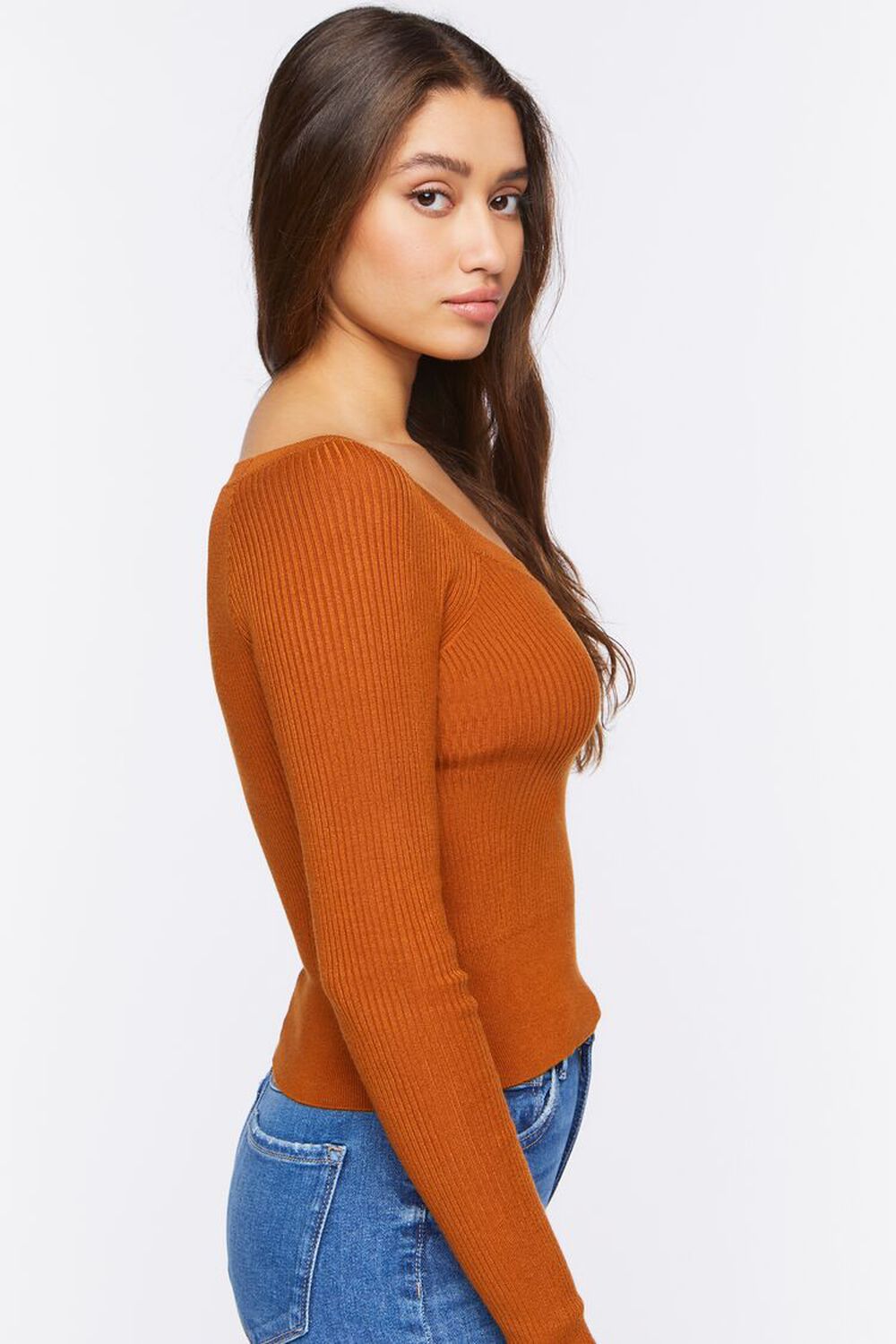 Ribbed Scoop-Neck Sweater, image 2