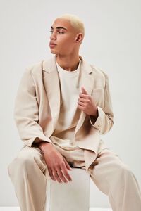 TAUPE Notched Double-Breasted Blazer, image 7