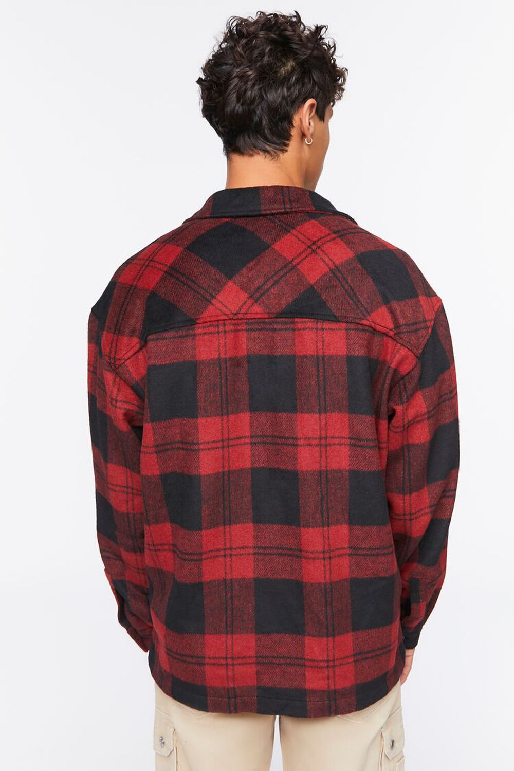RED/BLACK Plaid Button-Up Shirt, image 3