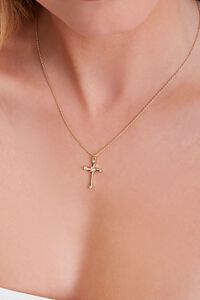 GOLD Cross Pendant Necklace, image 1