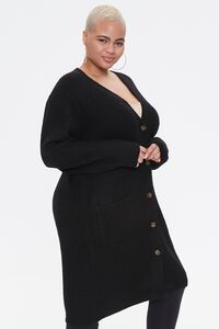 BLACK Plus Size Longline Cardigan Sweater, image 2