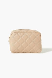 Quilted Faux Leather Makeup Bag, image 1
