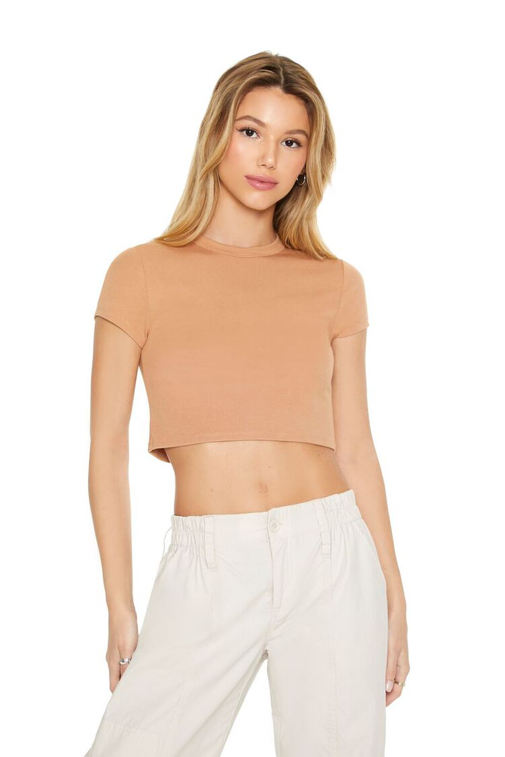 CAMEL Cropped Crew Tee, image 1