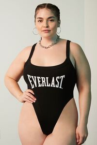 BLACK/WHITE Plus Size Everlast Graphic Bodysuit, image 5