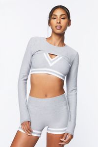 HEATHER GREY Active Seamless Super Cropped Top, image 5