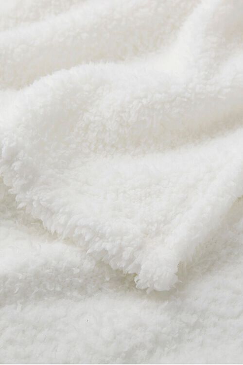WHITE Faux Shearling Throw Blanket, image 3
