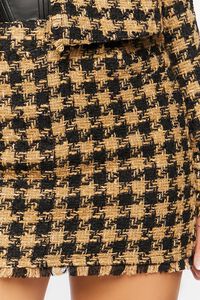 TAUPE/BLACK Tweed Houndstooth Mini Skirt, image 6