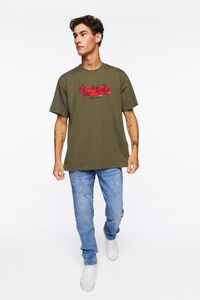 OLIVE/RED Embroidered Primavera Rose Graphic Tee, image 4