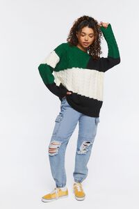 Cable Knit Colorblock Sweater, image 4