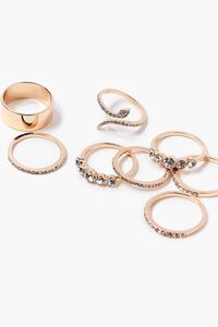 CLEAR/GOLD Rhinestone Snake Ring Set, image 3