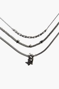 GUNMETAL Cherub Pendant Layered Necklace, image 2