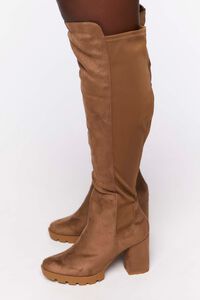 TAUPE Over-the-Knee Lug-Sole Boots (Wide), image 2