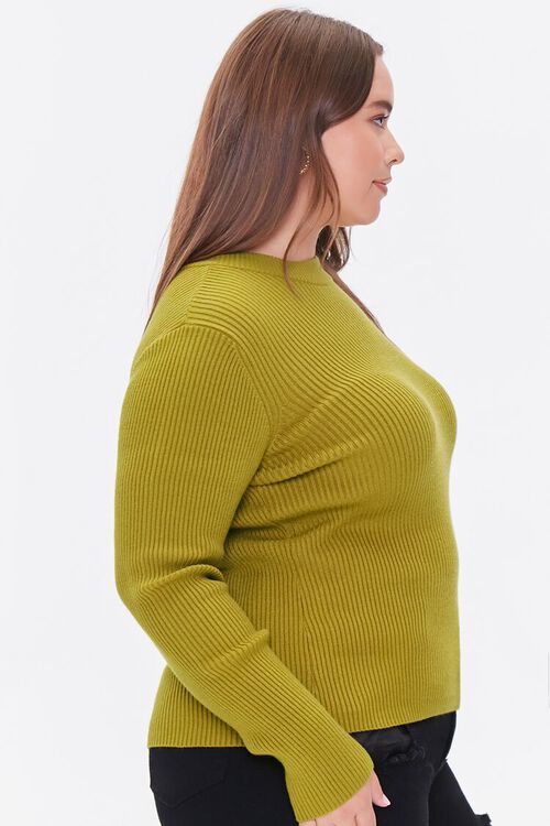 OLIVE Plus Size Ribbed Crew Sweater, image 2