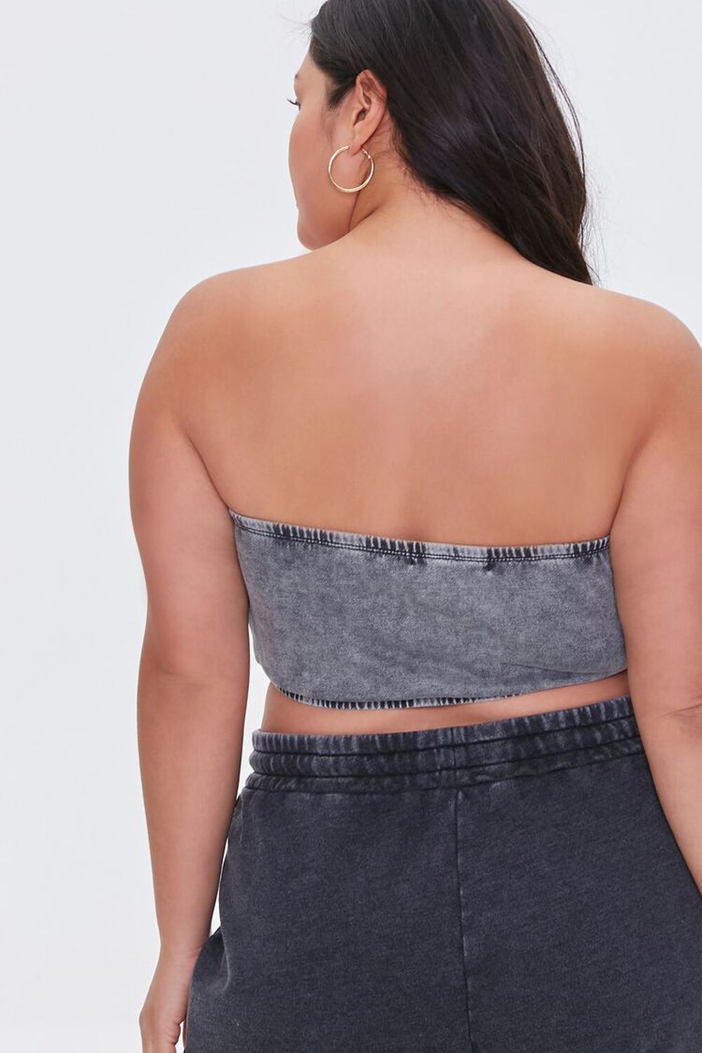 CHARCOAL Plus Size Mineral Wash Tube Top, image 3