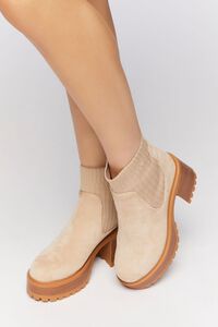 BEIGE Faux Suede Chelsea Ankle Boots, image 1
