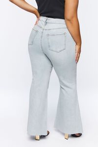 LIGHT DENIM Plus Size Raw-Cut Flare Jeans, image 4