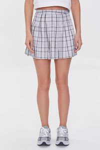 GREY/MULTI Pleated Plaid Mini Skirt, image 2