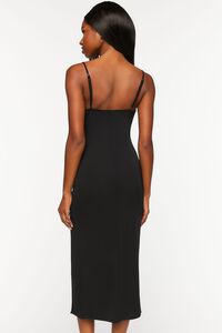 BLACK Ruched Cowl Neck Cami Midi Dress, image 3