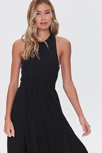 BLACK Linen-Blend Maxi Dress, image 4
