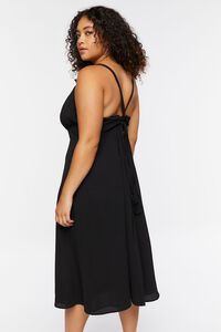 BLACK Plus Size Lace-Back Cami Midi Dress, image 3