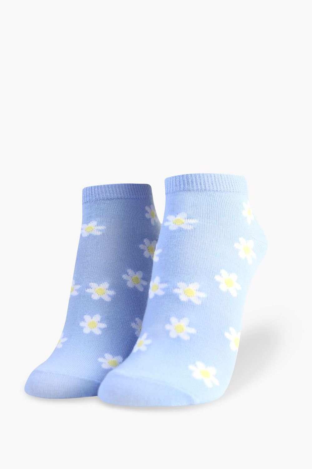 BLUE/WHITE Floral Print Ankle Socks, image 1