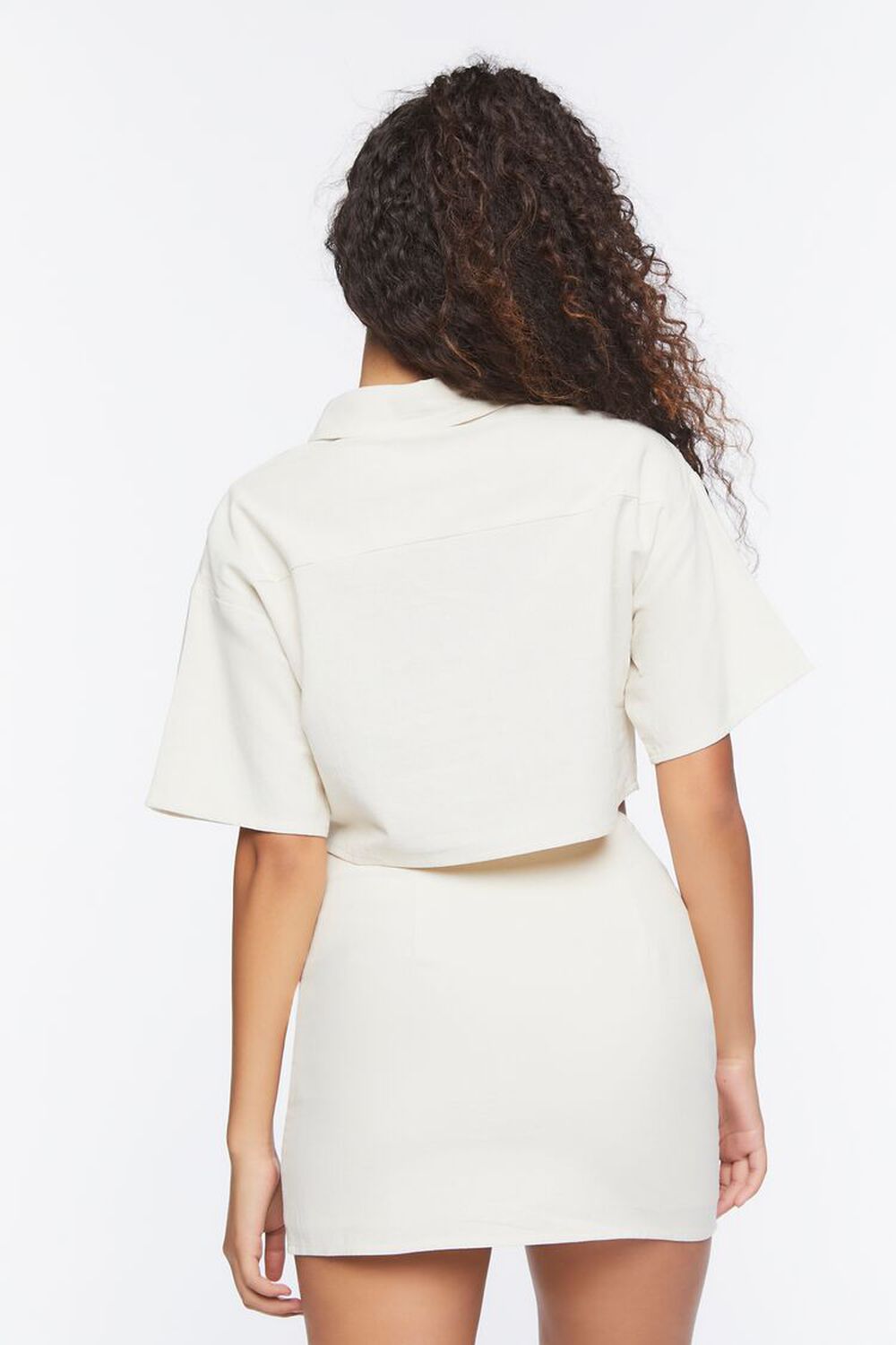 Linen-Blend Shirt & Skirt Set, image 3