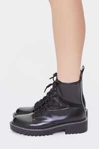 Faux Leather Combat Boots, image 2
