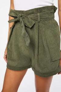 OLIVE Belted Corduroy Paperbag Shorts, image 6