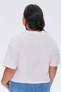 TAUPE/MULTI Plus Size Be Kind Cropped Graphic Tee, image 3