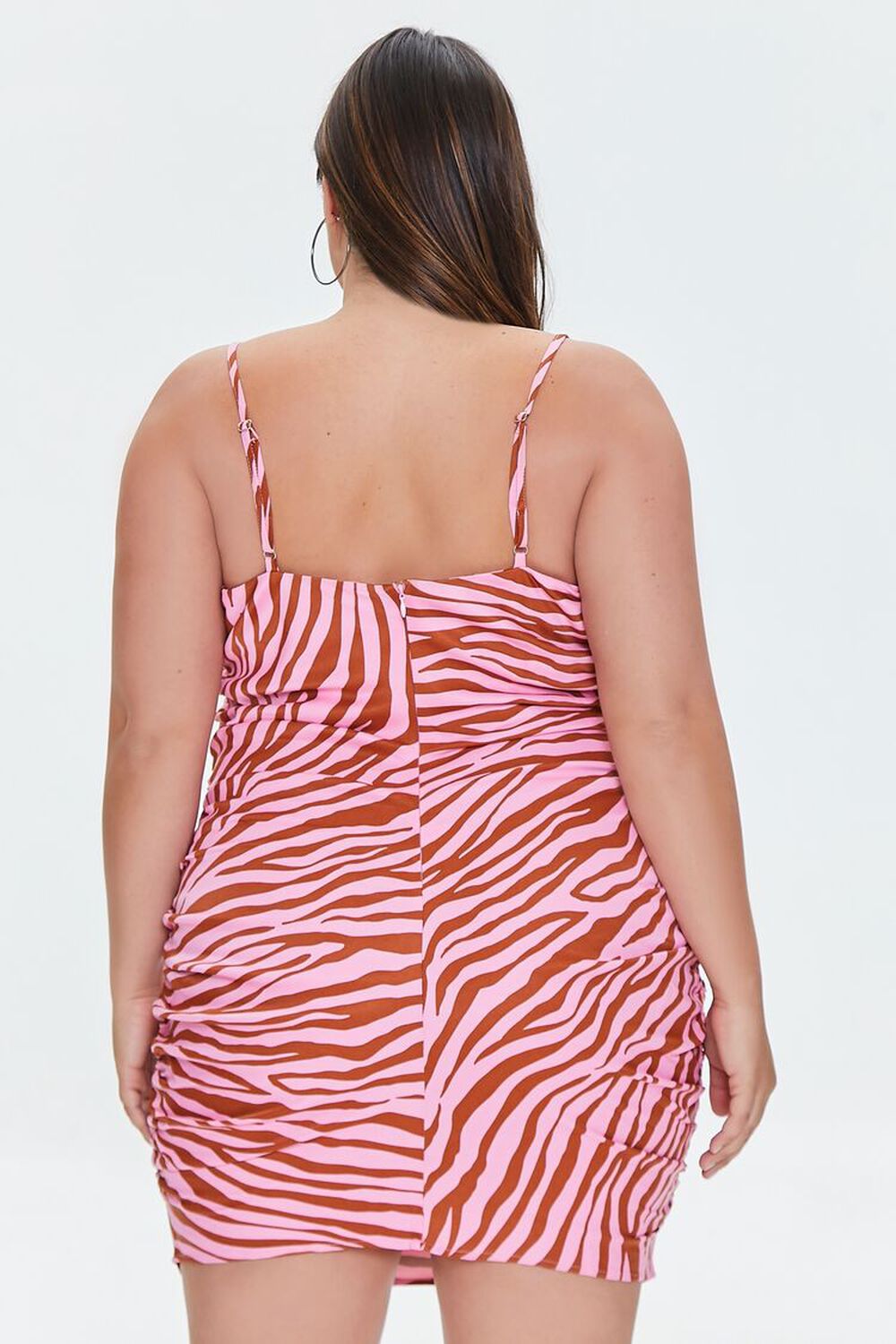 Plus Size Zebra Print Ruched Dress, image 3