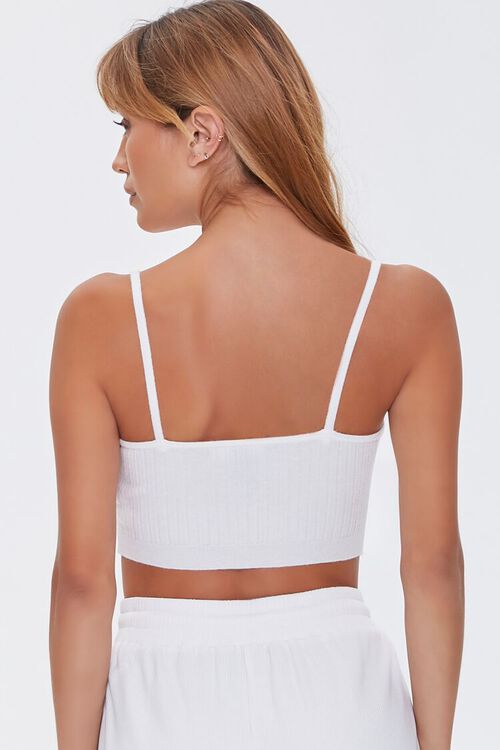 CREAM Ribbed Knit Cropped Cami, image 3