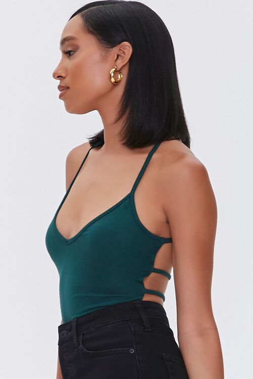HUNTER GREEN Strappy Cheeky Cami Bodysuit, image 2