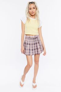 PINK/MULTI Pleated Plaid Mini Skirt, image 5
